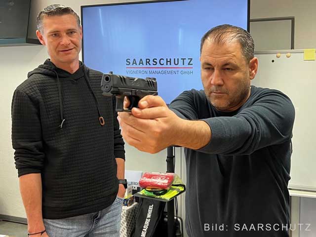 Trockenübung Waffensachkunde für Berufswaffenträger im Saarland.
